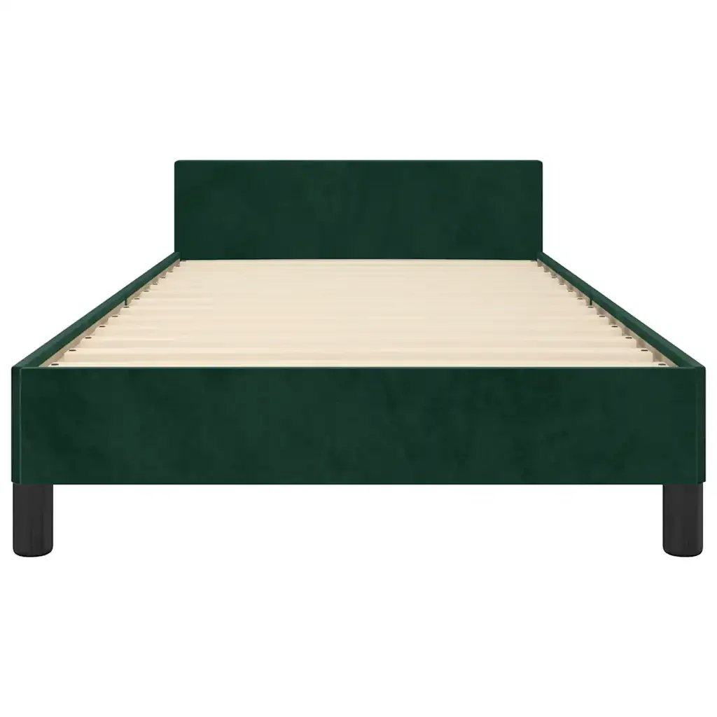 Letto singolo | Letto per adulti | Giroletto senza Materasso Verde Scuro 100x200 cm in Velluto - Image 6