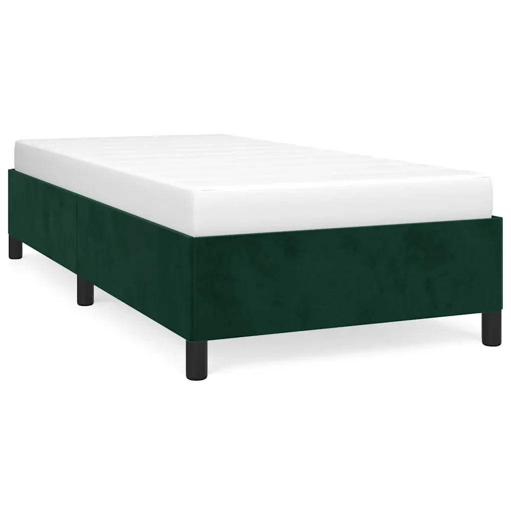 Letto singolo | Letto per adulti | Giroletto senza Materasso Verde Scuro 100x200 cm in Velluto