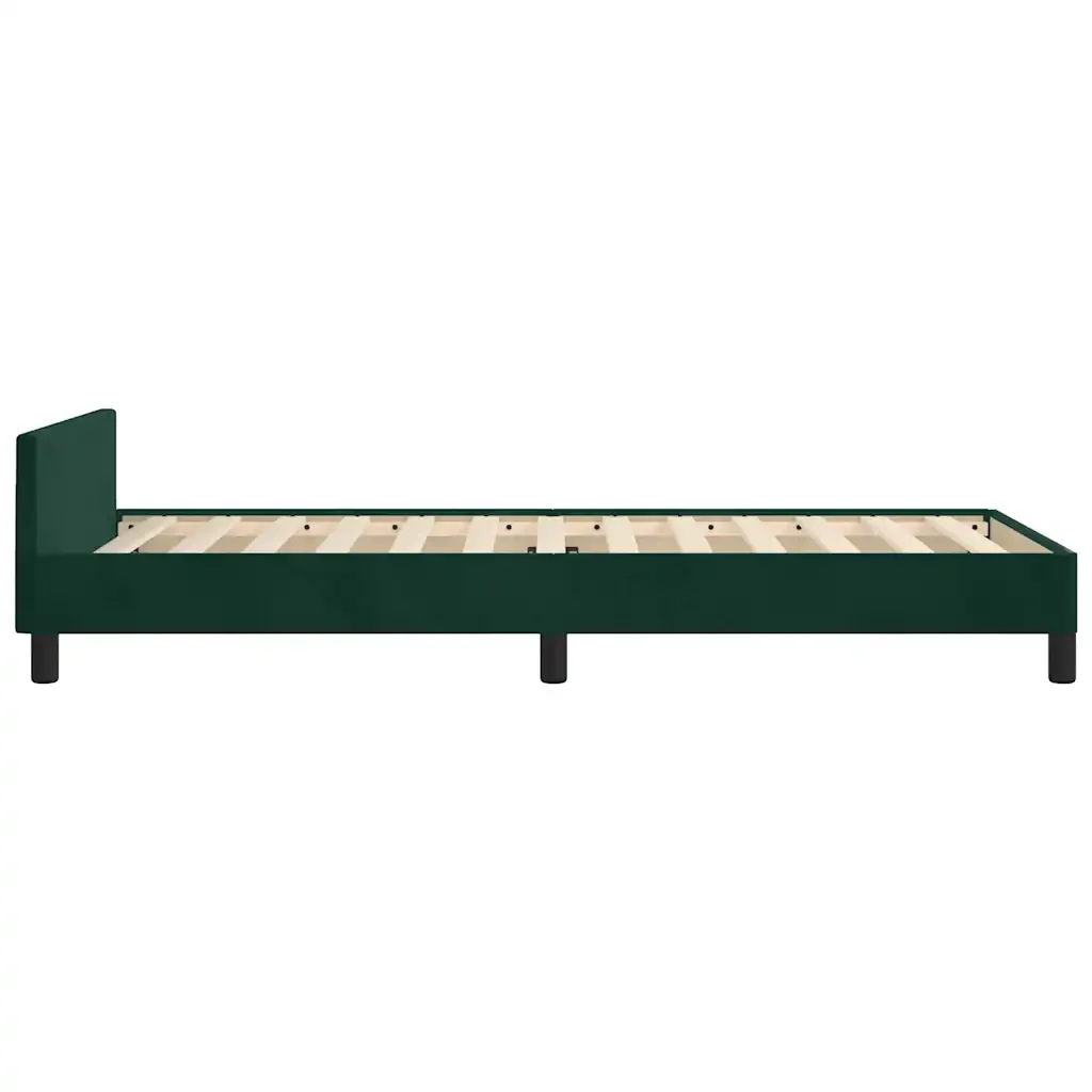 Letto singolo | Letto per adulti | Giroletto senza Materasso Verde Scuro 100x200 cm in Velluto - Image 8