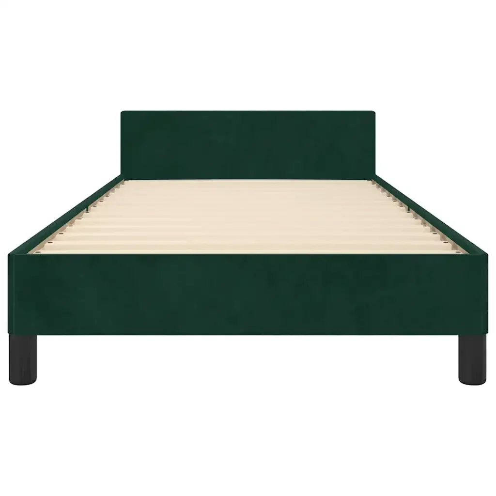 Letto singolo | Letto per adulti | Giroletto senza Materasso Verde Scuro 100x200 cm in Velluto - Image 6