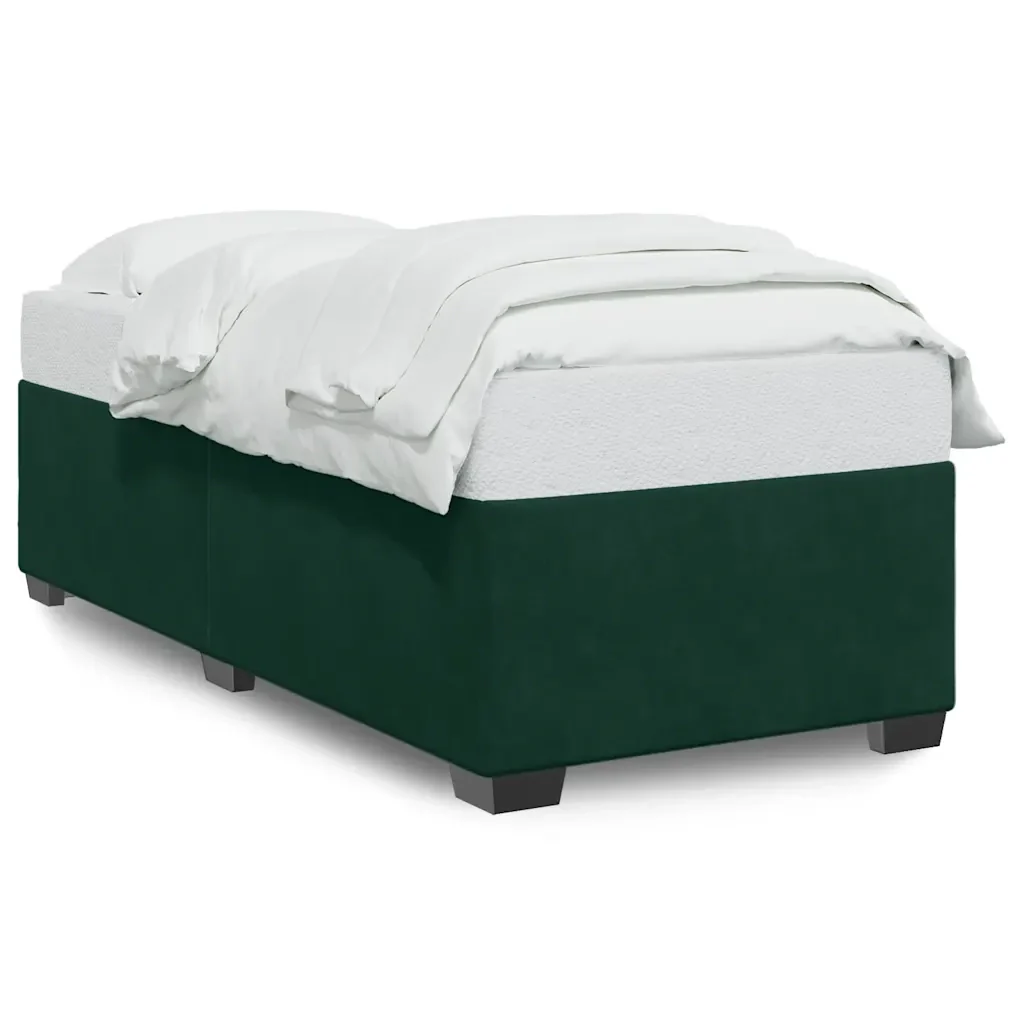 Letto singolo | Letto per adulti | Giroletto senza Materasso Verde Scuro 100x200 cm in Velluto