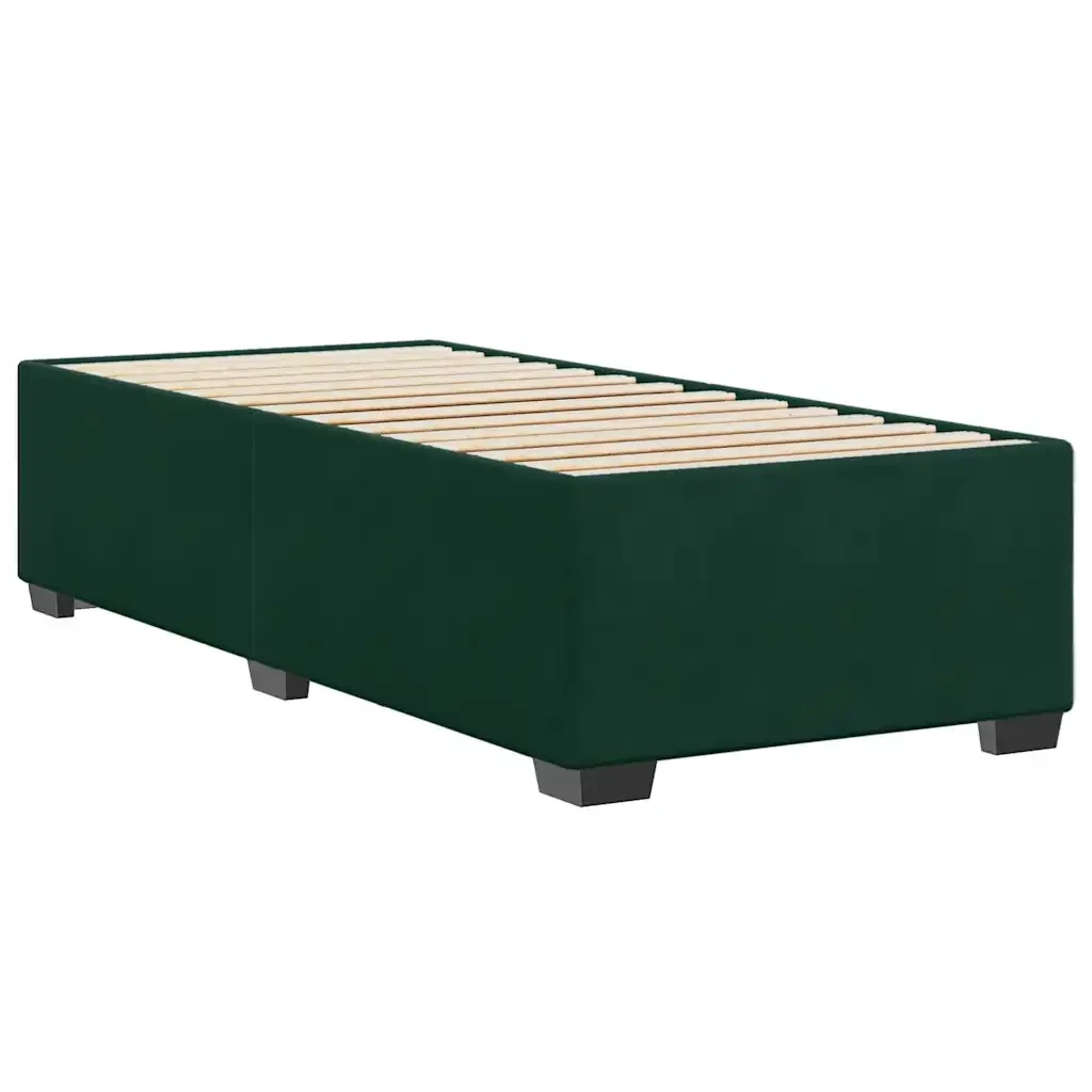 Letto singolo | Letto per adulti | Giroletto senza Materasso Verde Scuro 100x200 cm in Velluto - Image 3
