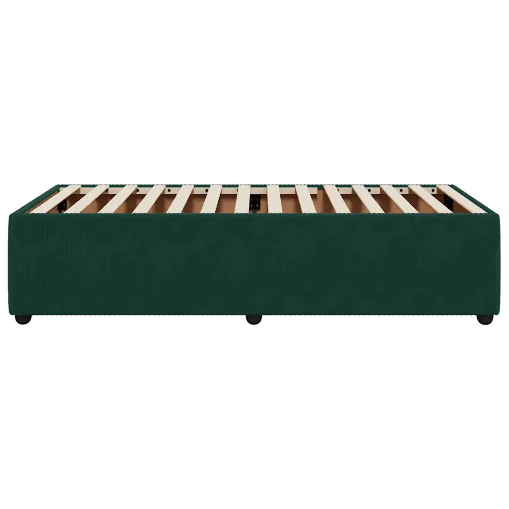 Letto singolo | Letto per adulti | Giroletto senza Materasso Verde Scuro 100x200 cm in Velluto - Image 5