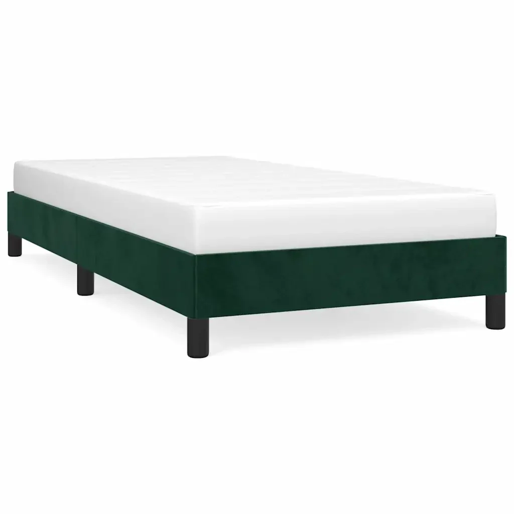 Letto singolo | Letto per adulti | Giroletto senza Materasso Verde Scuro 100x200 cm in Velluto