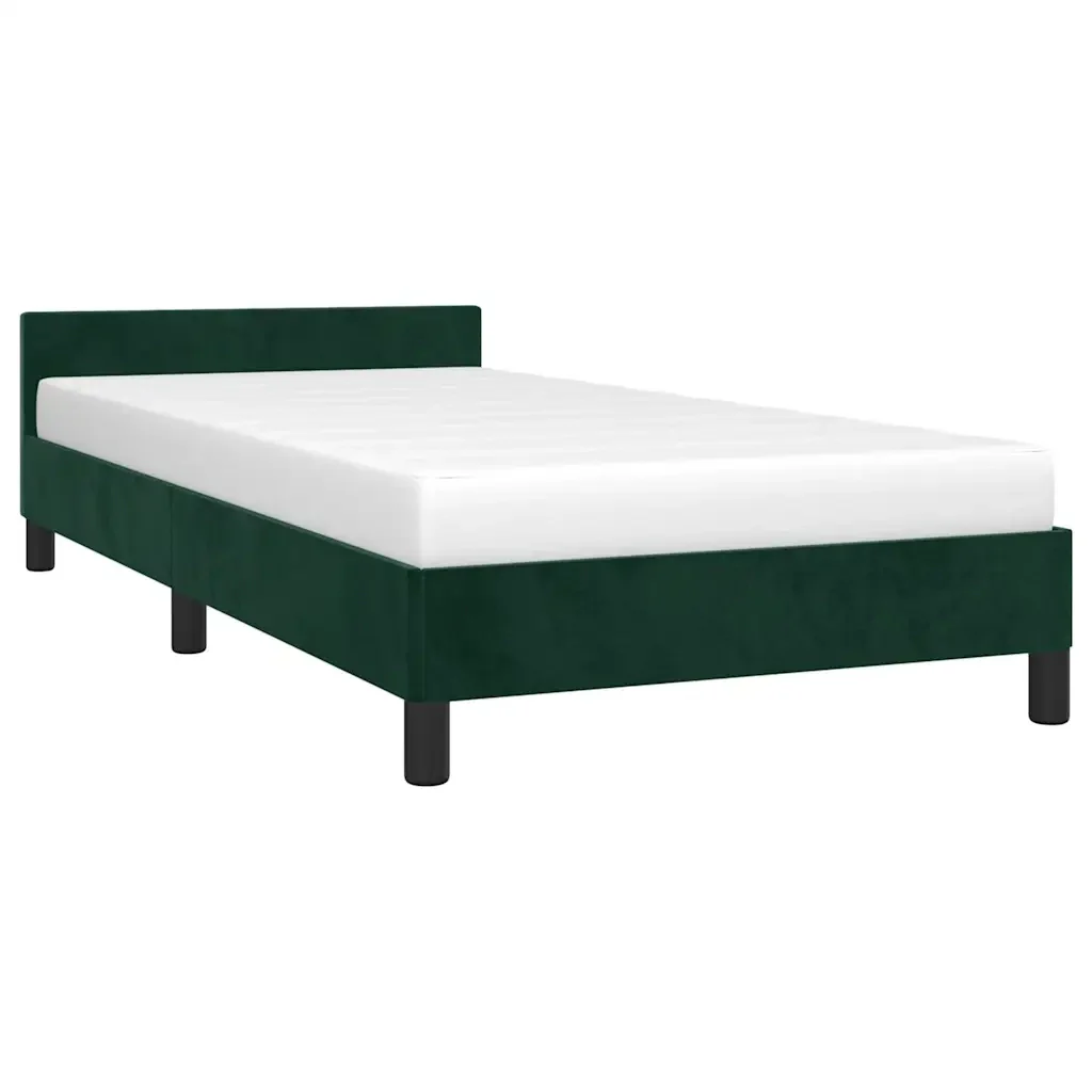 Letto singolo | Letto per adulti | Giroletto senza Materasso Verde Scuro 100x200 cm in Velluto - Image 3