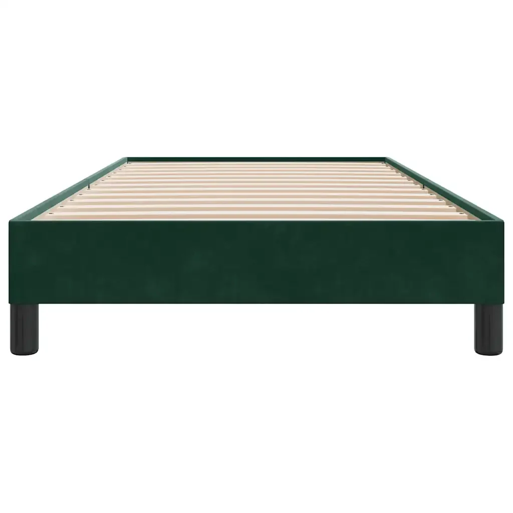 Letto singolo | Letto per adulti | Giroletto senza Materasso Verde Scuro 100x210 cm in Velluto - Image 5