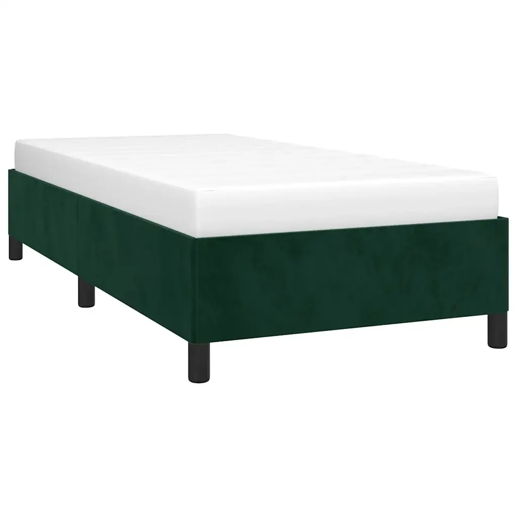 Letto singolo | Letto per adulti | Giroletto senza Materasso Verde Scuro 80x200 cm in Velluto - Image 3