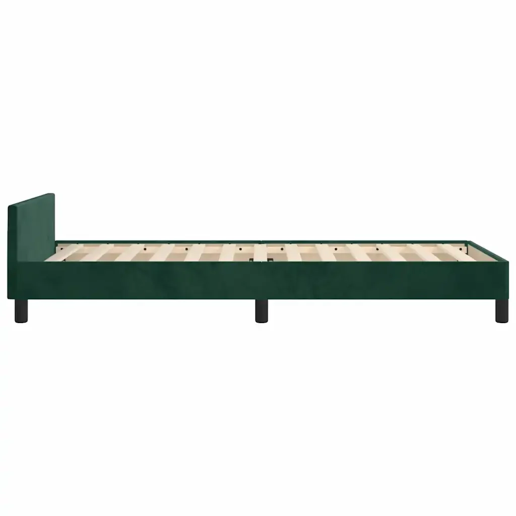 Letto singolo | Letto per adulti | Giroletto senza Materasso Verde Scuro 90x190 cm in Velluto - Image 6