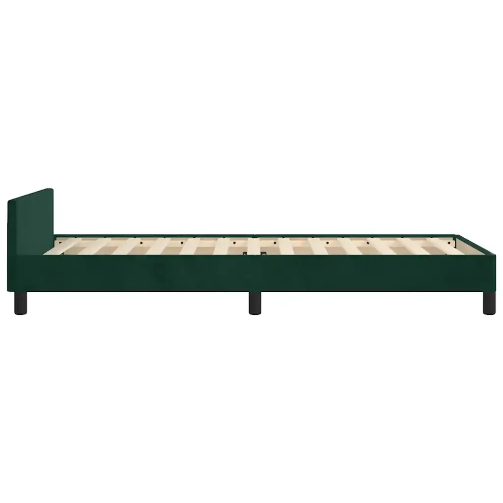 Letto singolo | Letto per adulti | Giroletto senza Materasso Verde Scuro 90x190 cm in Velluto - Image 8