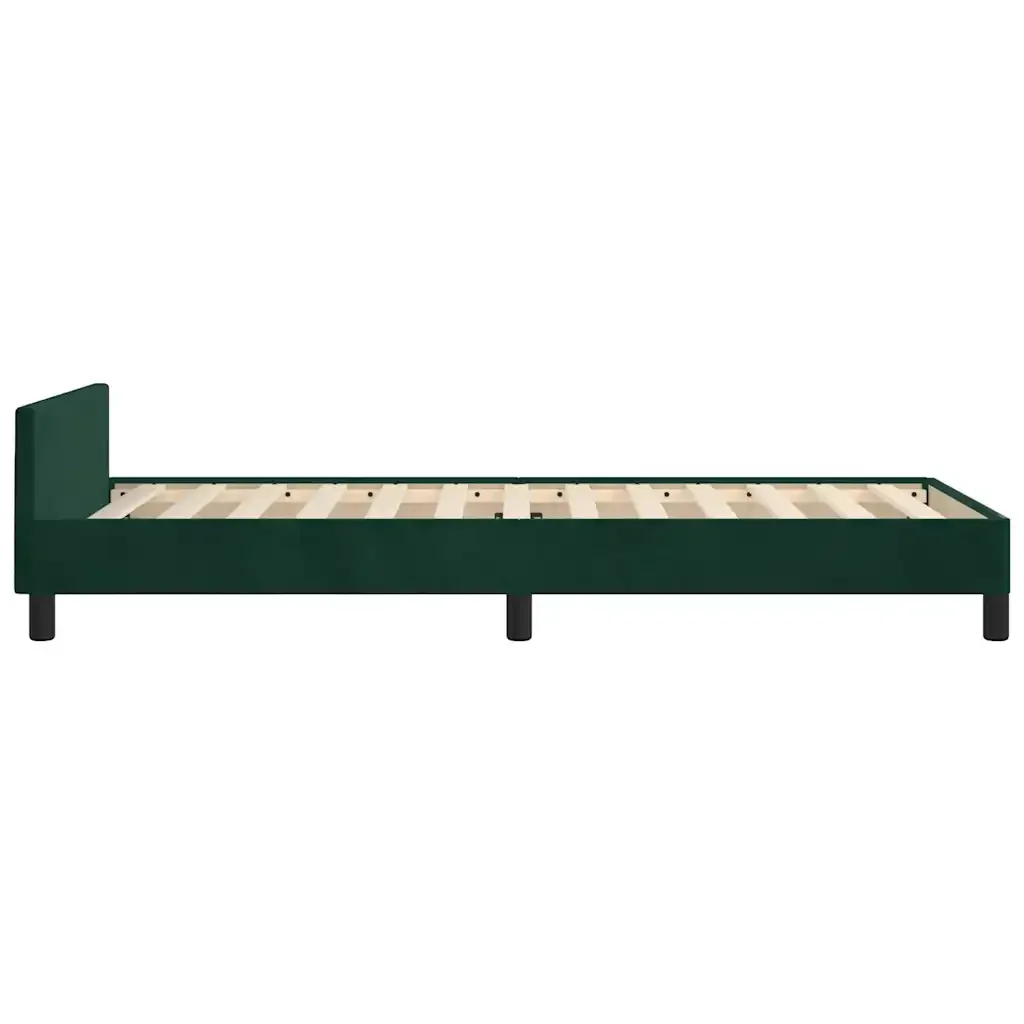 Letto singolo | Letto per adulti | Giroletto senza Materasso Verde Scuro 90x190 cm in Velluto - Image 8