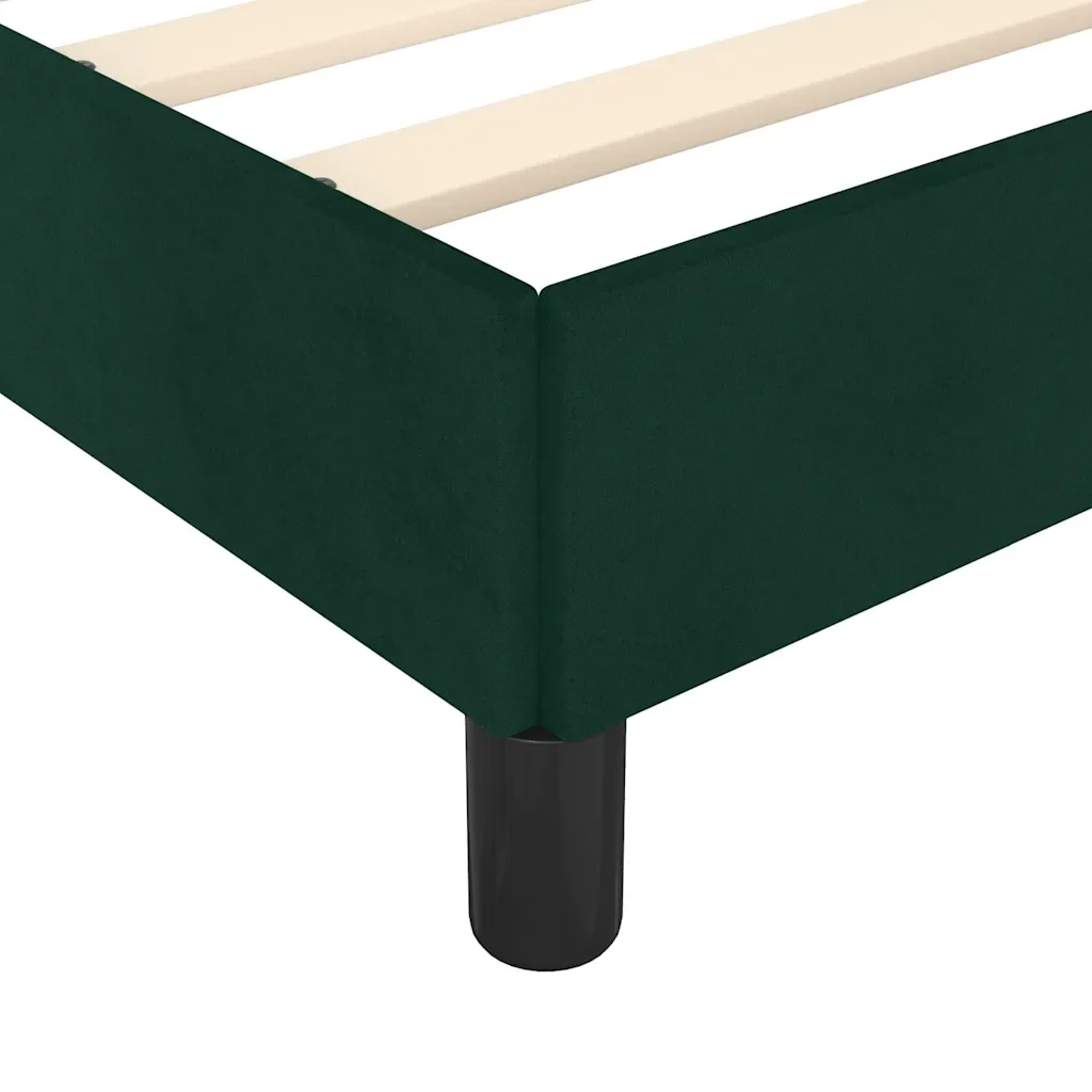 Letto singolo | Letto per adulti | Giroletto senza Materasso Verde Scuro 90x190 cm in Velluto - Image 9