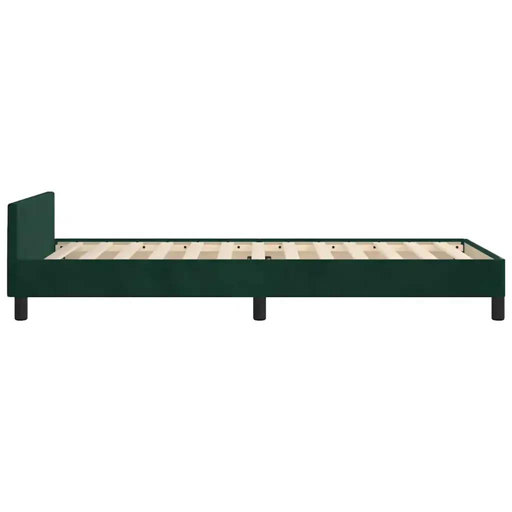 Letto singolo | Letto per adulti | Giroletto senza Materasso Verde Scuro 90x190 cm in Velluto - Image 8