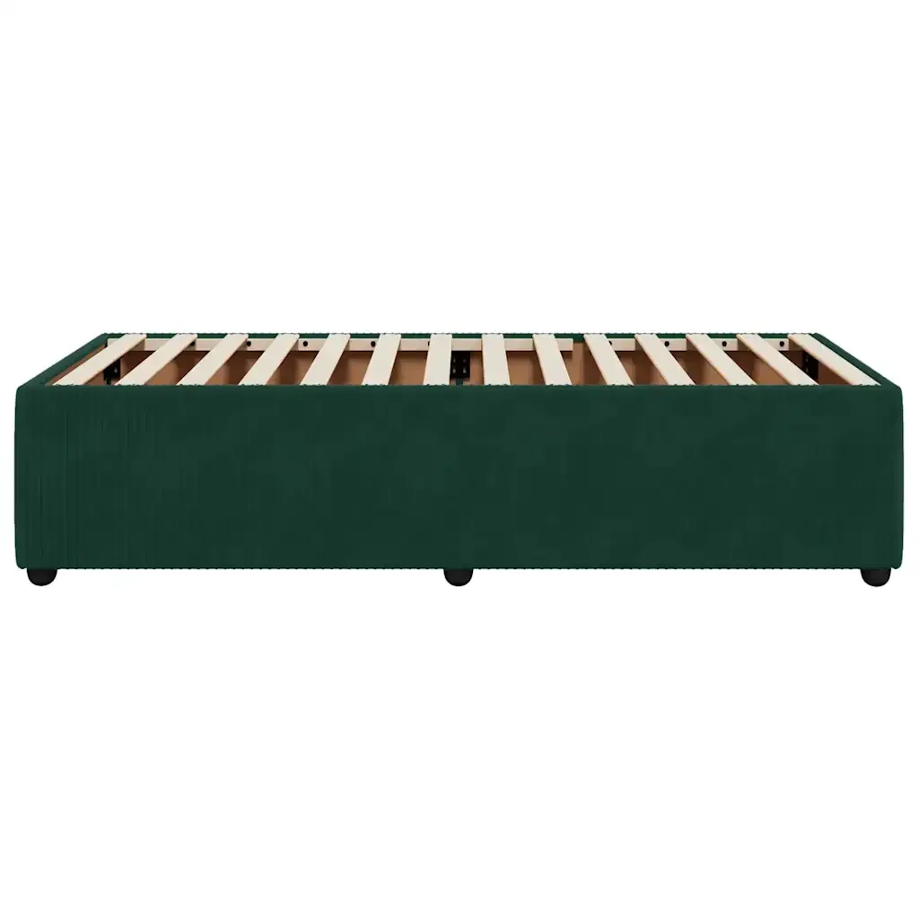 Letto singolo | Letto per adulti | Giroletto senza Materasso Verde Scuro 90x190 cm in Velluto - Image 5