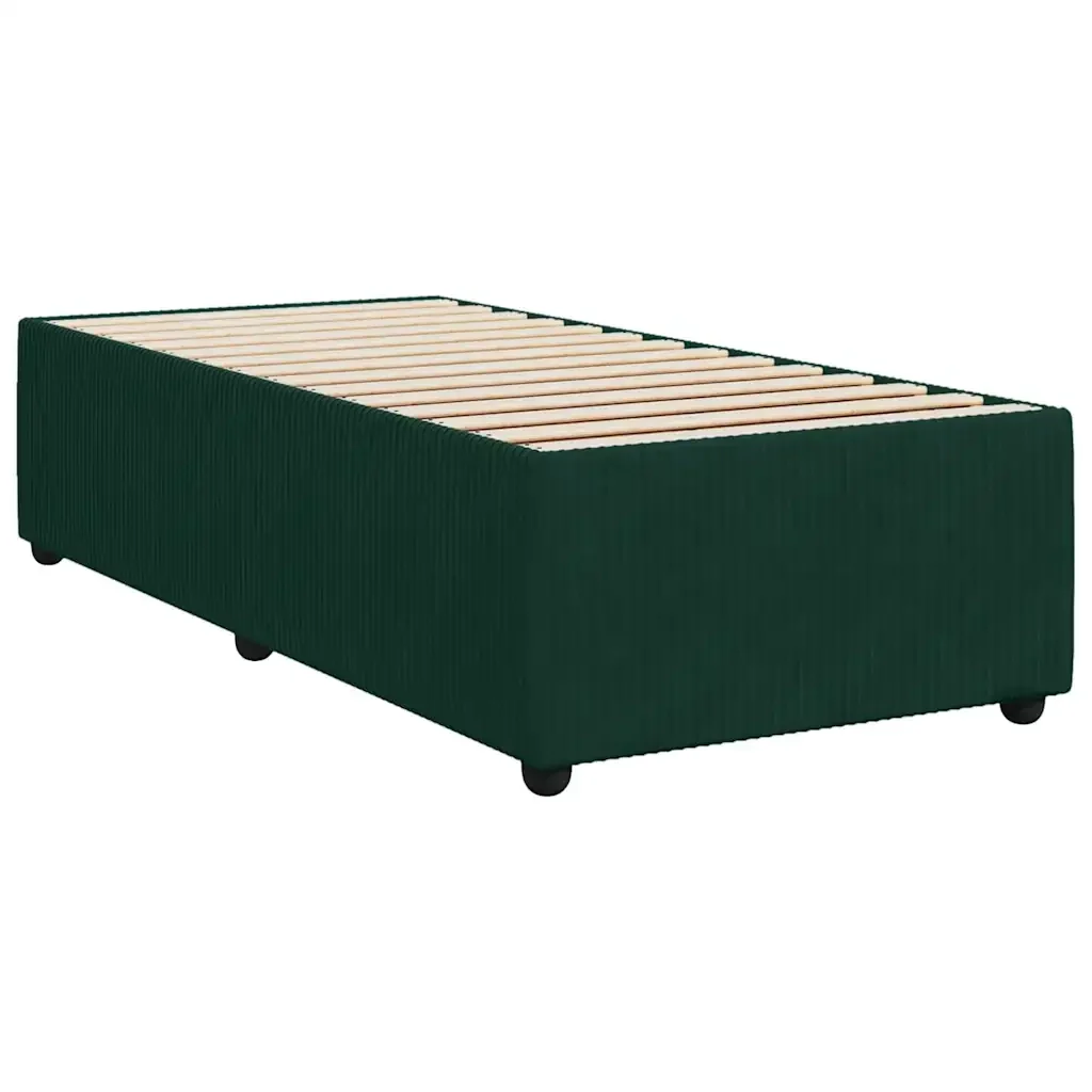Letto singolo | Letto per adulti | Giroletto senza Materasso Verde Scuro 90x190 cm in Velluto - Image 6