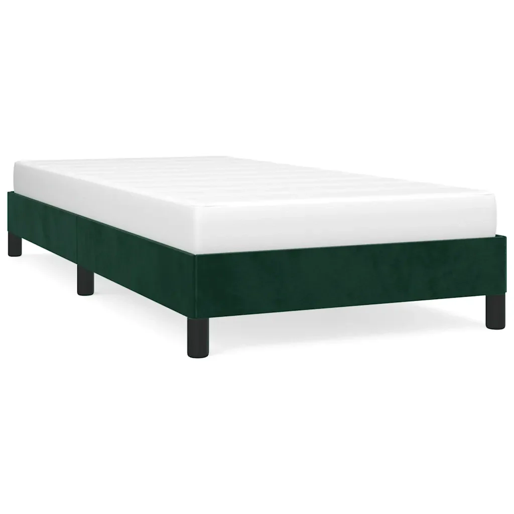 Letto singolo | Letto per adulti | Giroletto senza Materasso Verde Scuro 90x190 cm in Velluto