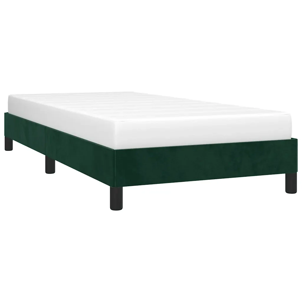 Letto singolo | Letto per adulti | Giroletto senza Materasso Verde Scuro 90x190 cm in Velluto - Image 3
