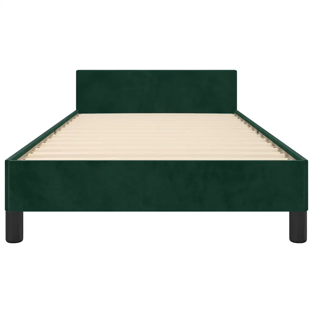 Letto singolo | Letto per adulti | Giroletto senza Materasso Verde Scuro 90x200 cm in Velluto - Image 5