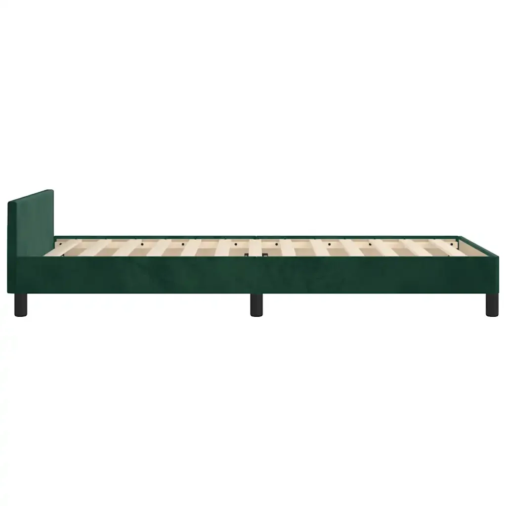 Letto singolo | Letto per adulti | Giroletto senza Materasso Verde Scuro 90x200 cm in Velluto - Image 6