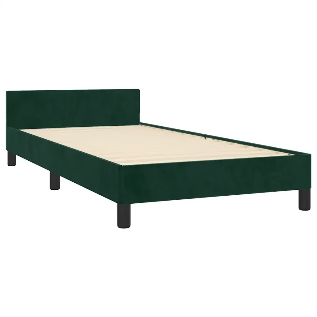Letto singolo | Letto per adulti | Giroletto senza Materasso Verde Scuro 90x200 cm in Velluto - Image 5