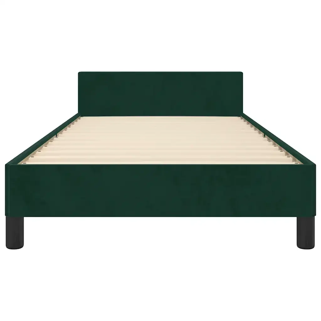 Letto singolo | Letto per adulti | Giroletto senza Materasso Verde Scuro 90x200 cm in Velluto - Image 6