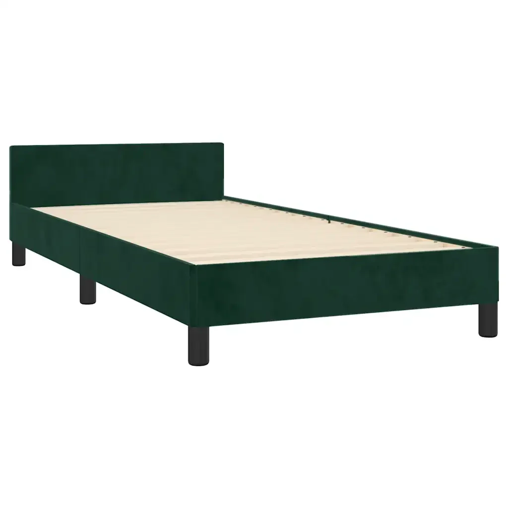 Letto singolo | Letto per adulti | Giroletto senza Materasso Verde Scuro 90x200 cm in Velluto - Image 5