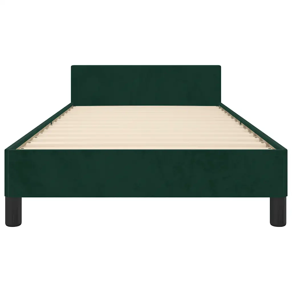 Letto singolo | Letto per adulti | Giroletto senza Materasso Verde Scuro 90x200 cm in Velluto - Image 6