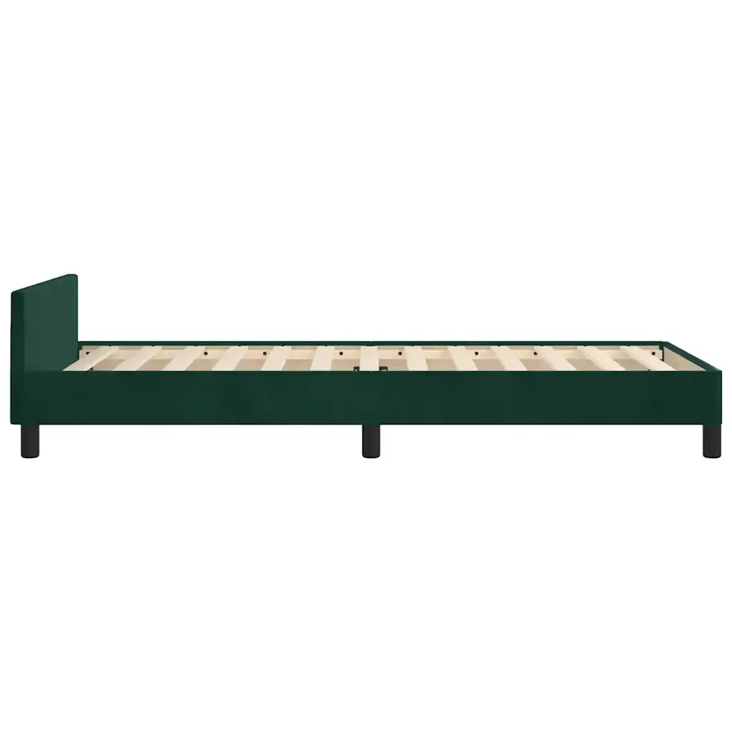 Letto singolo | Letto per adulti | Giroletto senza Materasso Verde Scuro 90x200 cm in Velluto - Image 8
