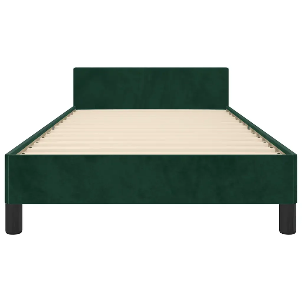 Letto singolo | Letto per adulti | Giroletto senza Materasso Verde Scuro 90x200 cm in Velluto - Image 6