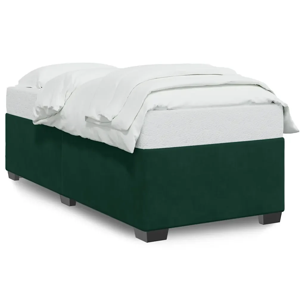 Letto singolo | Letto per adulti | Giroletto senza Materasso Verde Scuro 90x200 cm in Velluto
