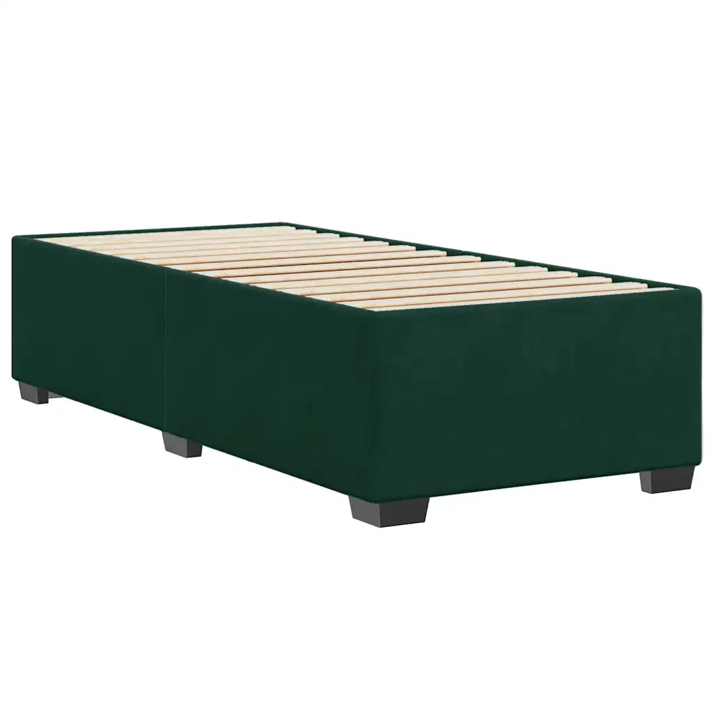 Letto singolo | Letto per adulti | Giroletto senza Materasso Verde Scuro 90x200 cm in Velluto - Image 3