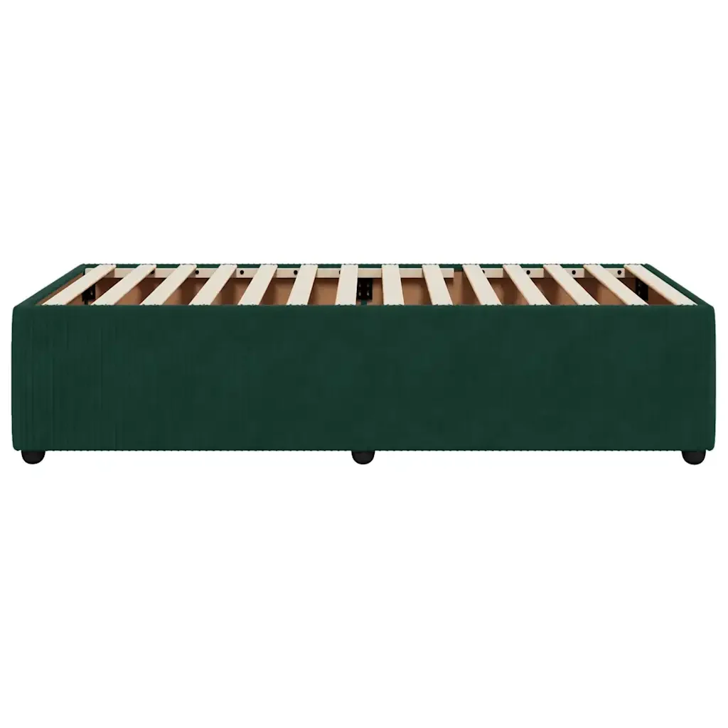 Letto singolo | Letto per adulti | Giroletto senza Materasso Verde Scuro 90x200 cm in Velluto - Image 5