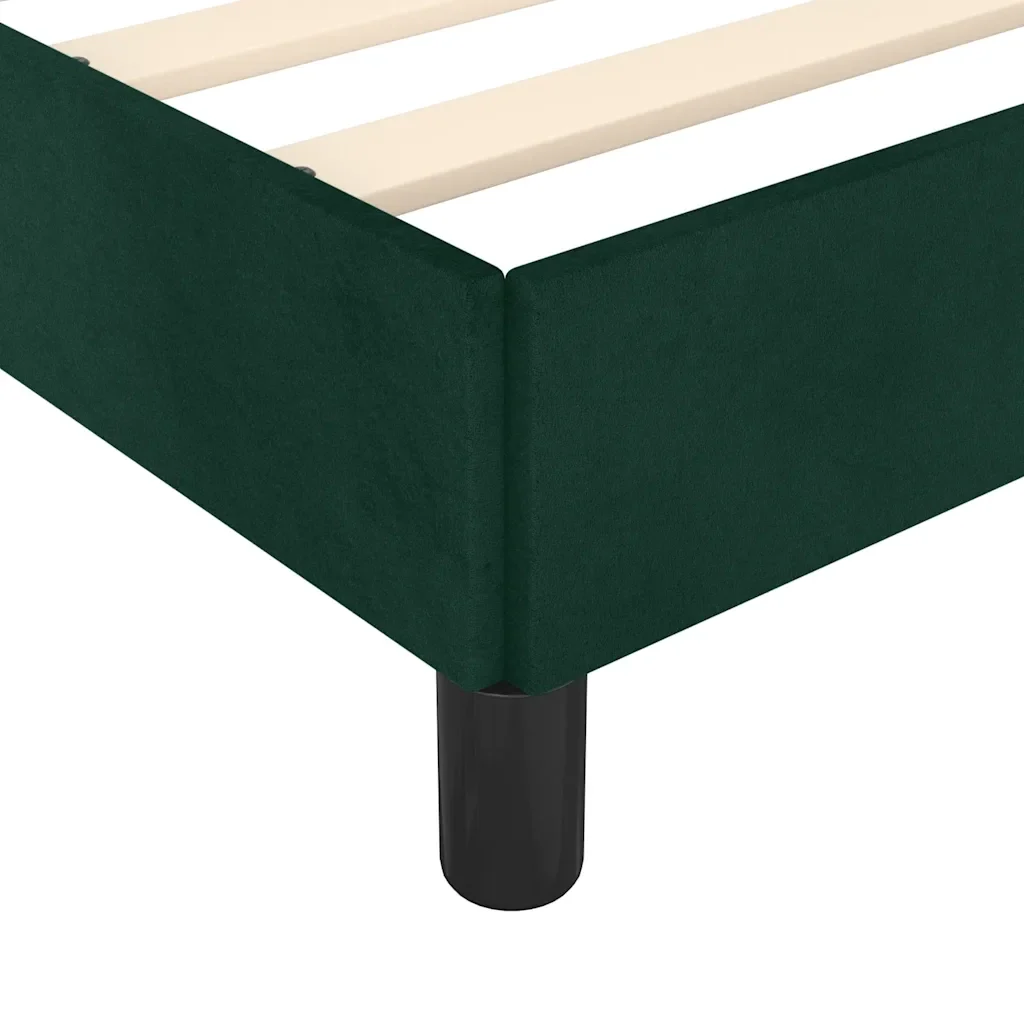 Letto singolo | Letto per adulti | Giroletto senza Materasso Verde Scuro 90x200 cm in Velluto - Image 8