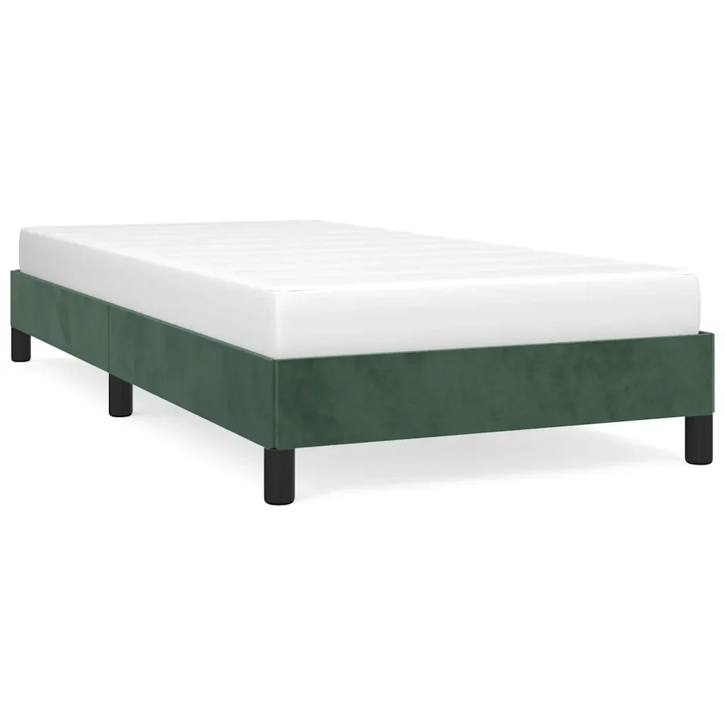 Letto singolo | Letto per adulti | Giroletto senza Materasso Verde Scuro 90x200 cm in Velluto