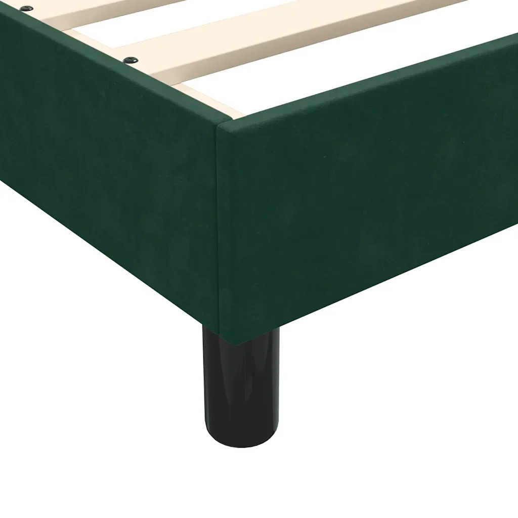 Letto singolo | Letto per adulti | Giroletto senza Materasso Verde Scuro 90x220 cm in Velluto - Image 8