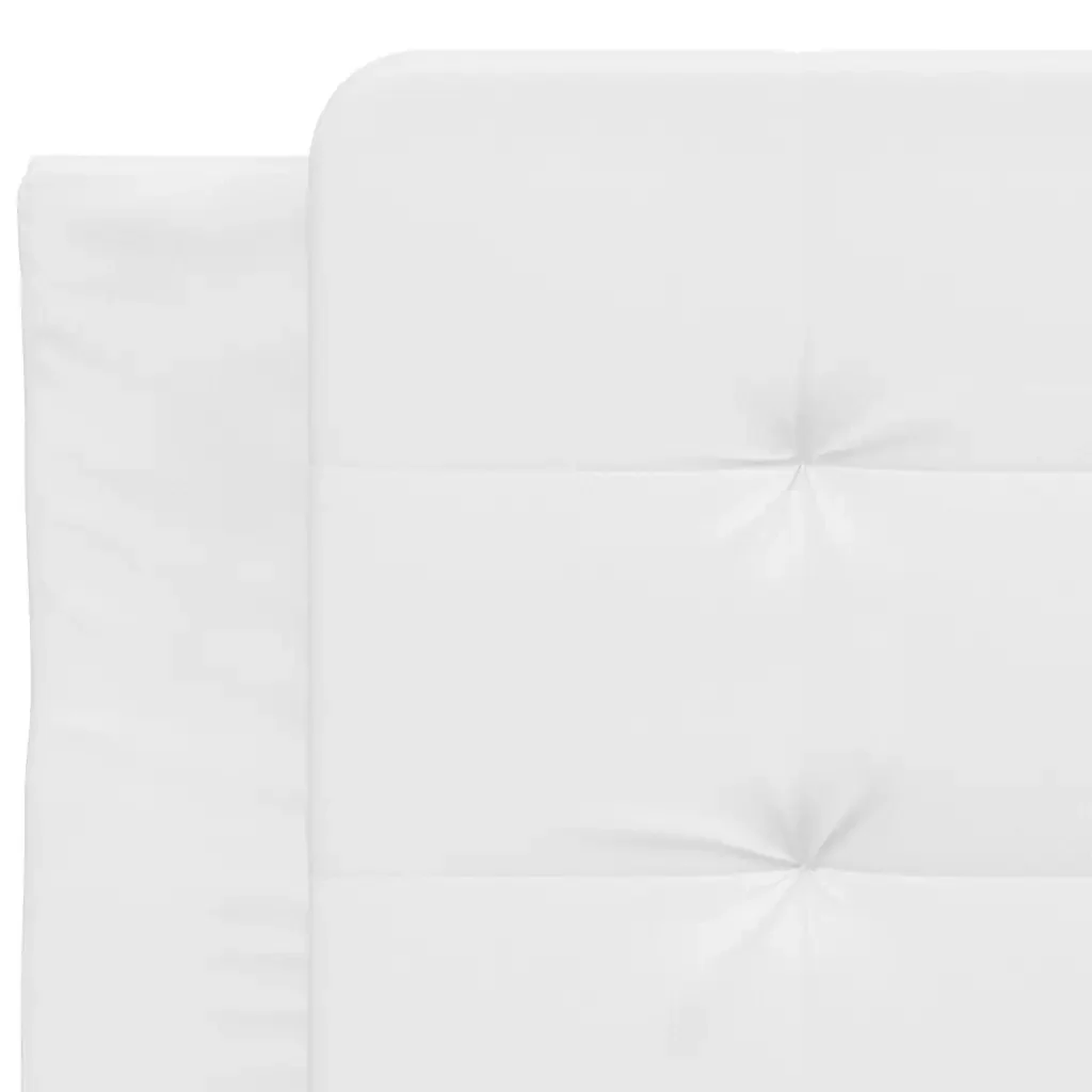 Letto singolo | Letto per adulti | Giroletto senza Materasso Zadar Bianco 90x190 cm in Similpelle - Image 7