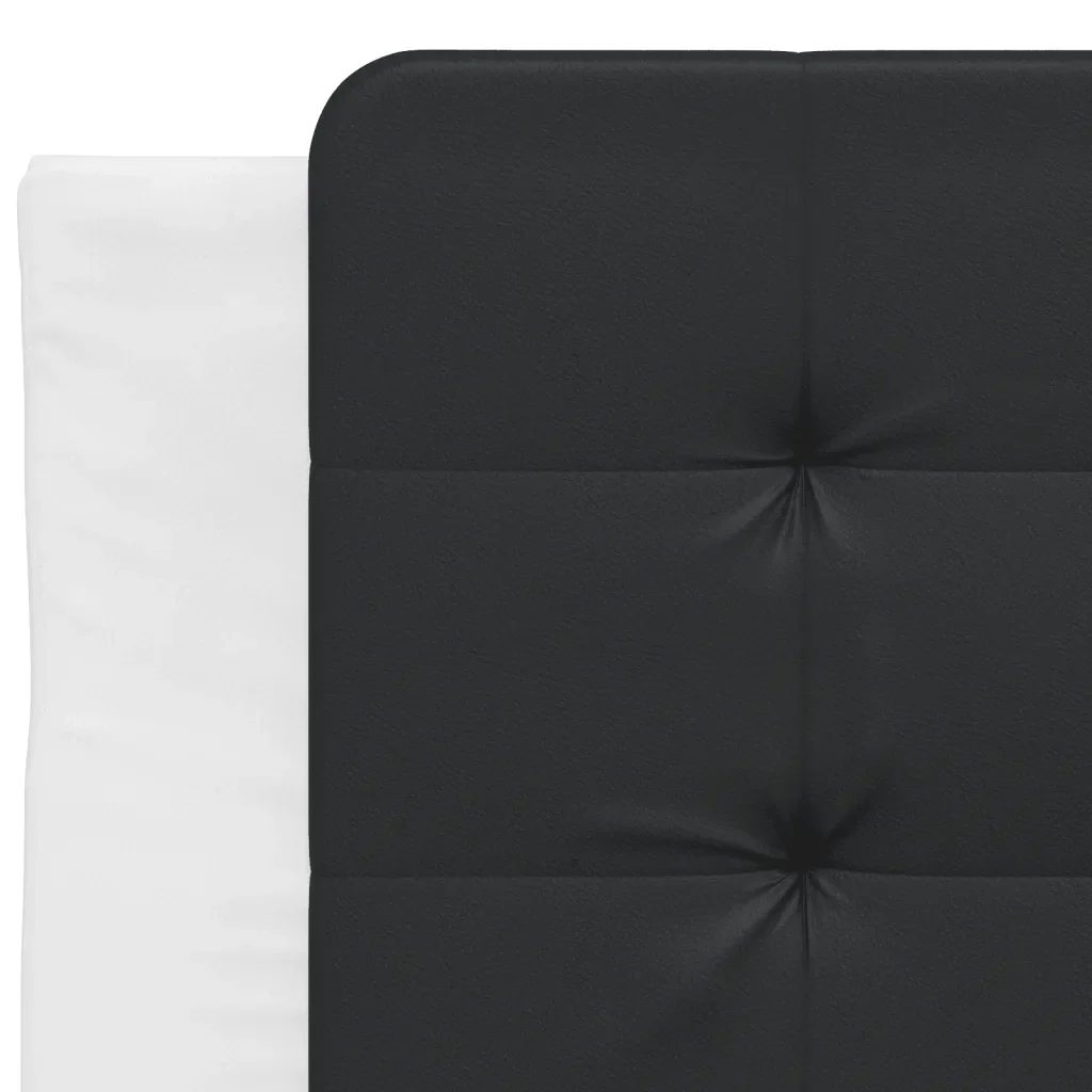 Letto singolo | Letto per adulti | Giroletto senza Materasso Zadar Bianco e Nero 100x200 cm in Similpelle - Image 7