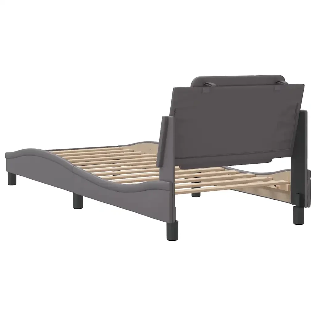 Letto singolo | Letto per adulti | Giroletto senza Materasso Zadar Crema 100x200 cm in Similpelle - Image 6