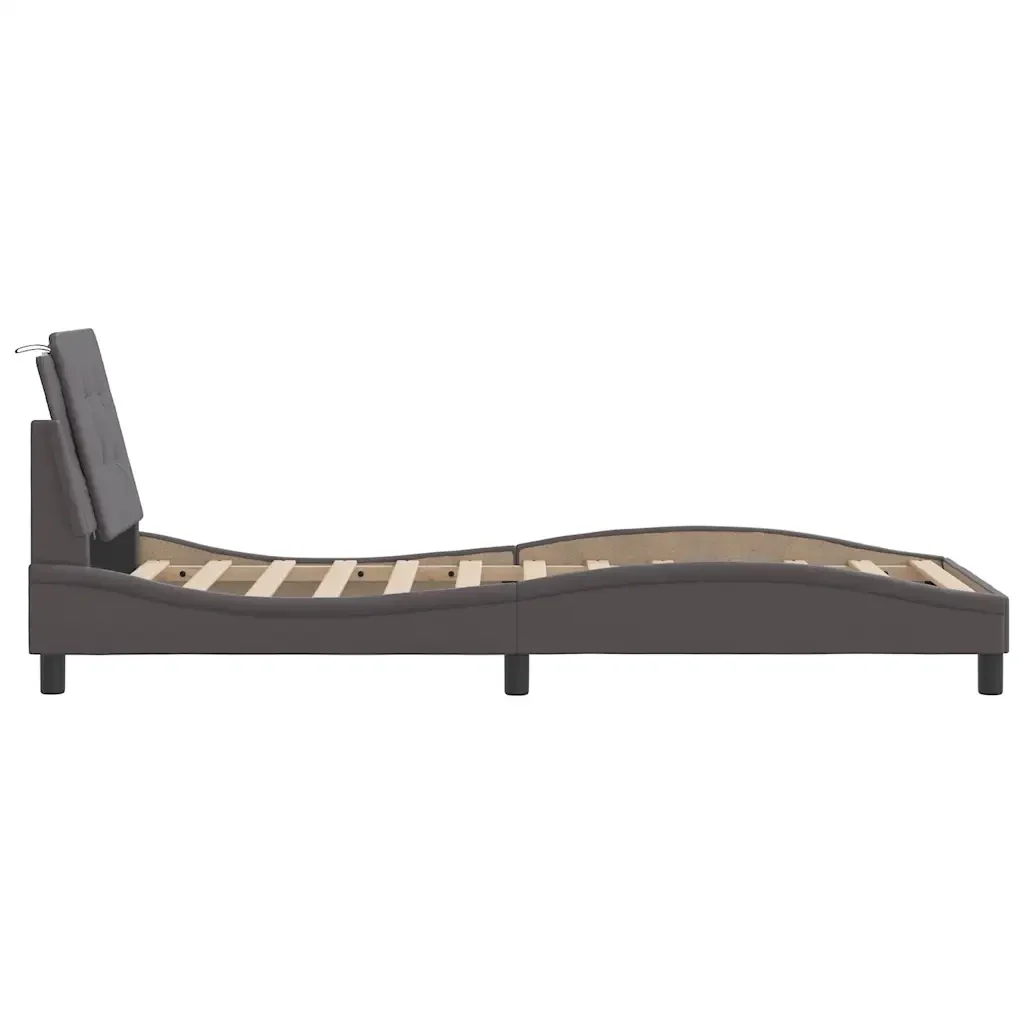 Letto singolo | Letto per adulti | Giroletto senza Materasso Zadar Crema 90x200 cm in Similpelle - Image 5
