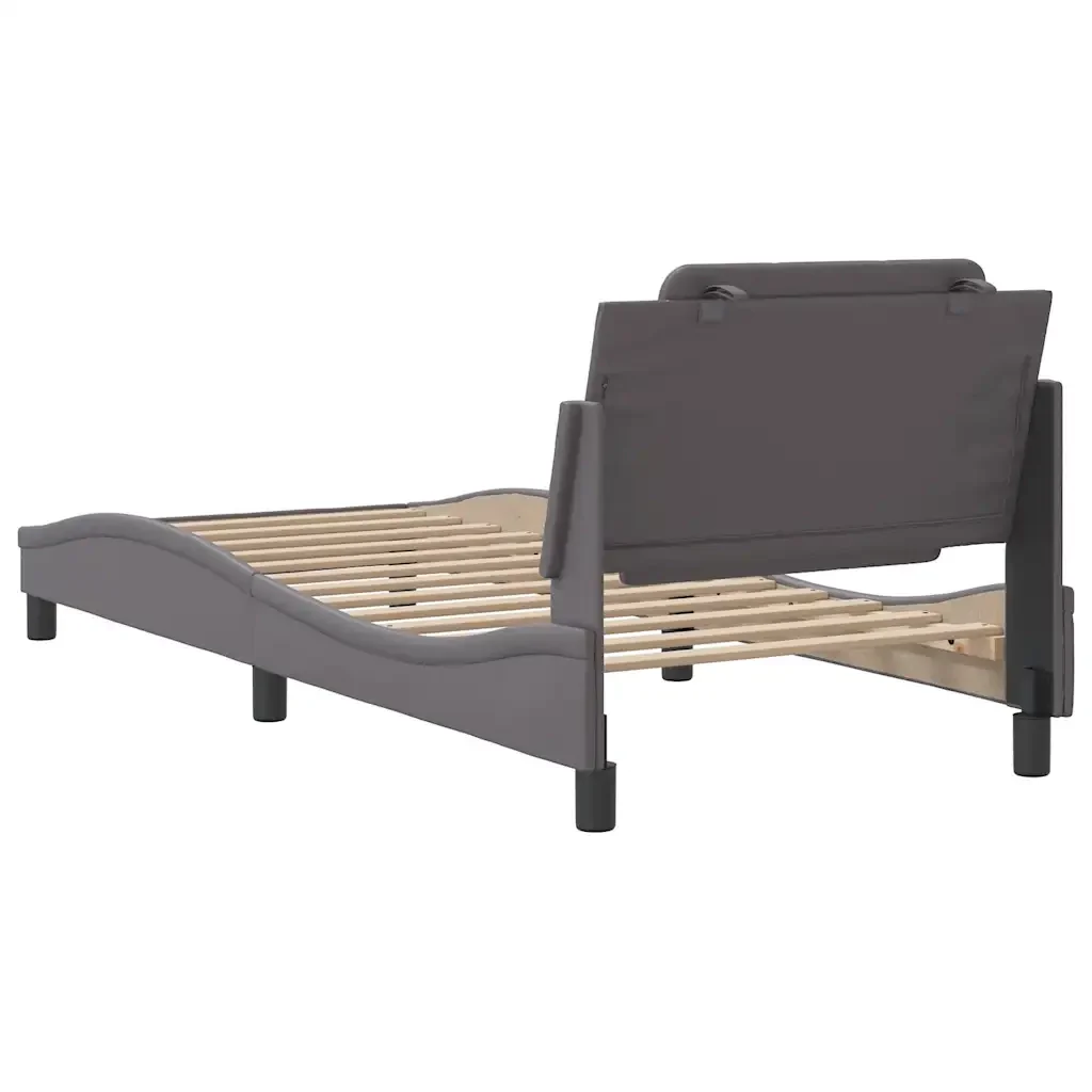 Letto singolo | Letto per adulti | Giroletto senza Materasso Zadar Crema 90x200 cm in Similpelle - Image 6