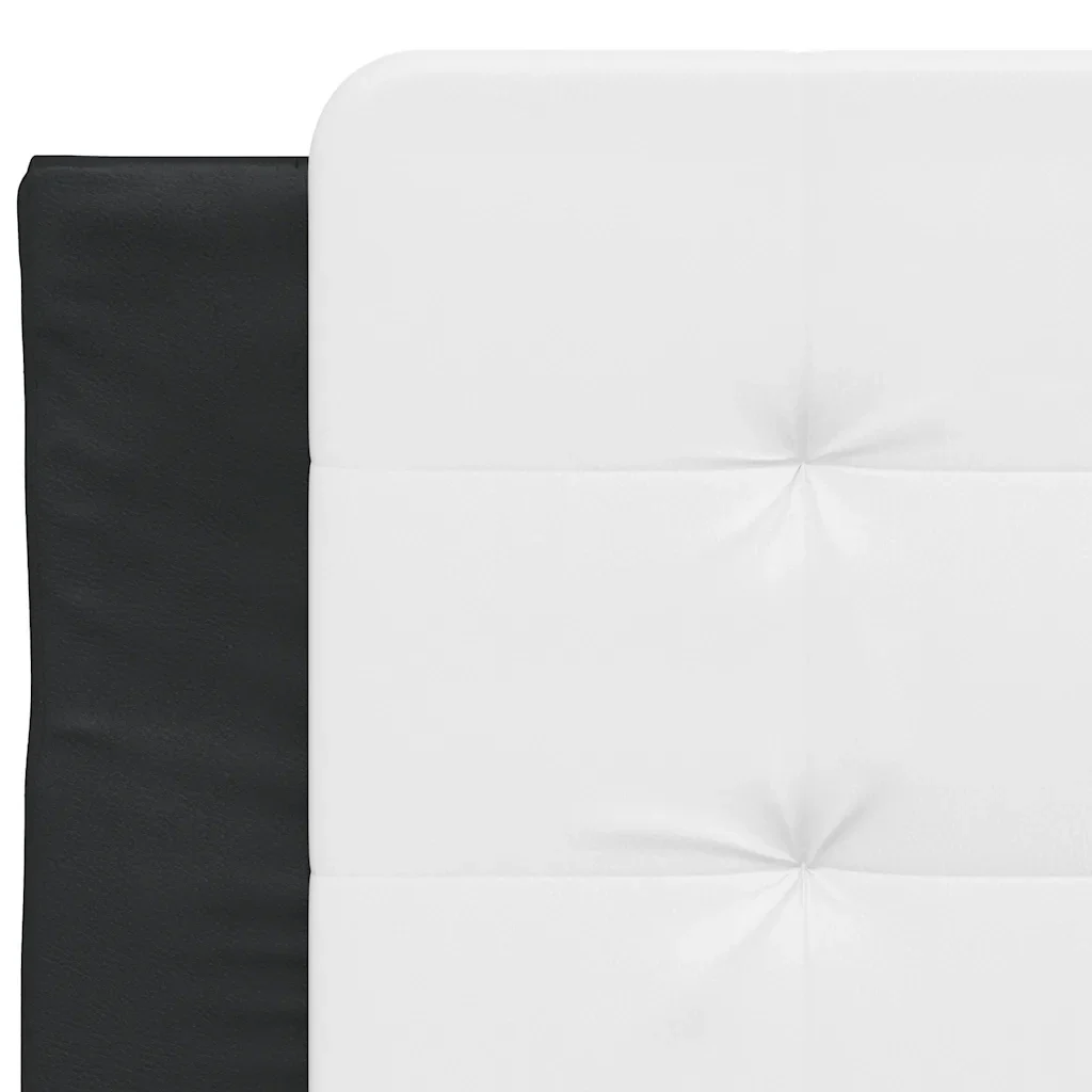 Letto singolo | Letto per adulti | Giroletto senza Materasso Zadar Nero e Bianco 80x200 cm in Similpelle - Image 10
