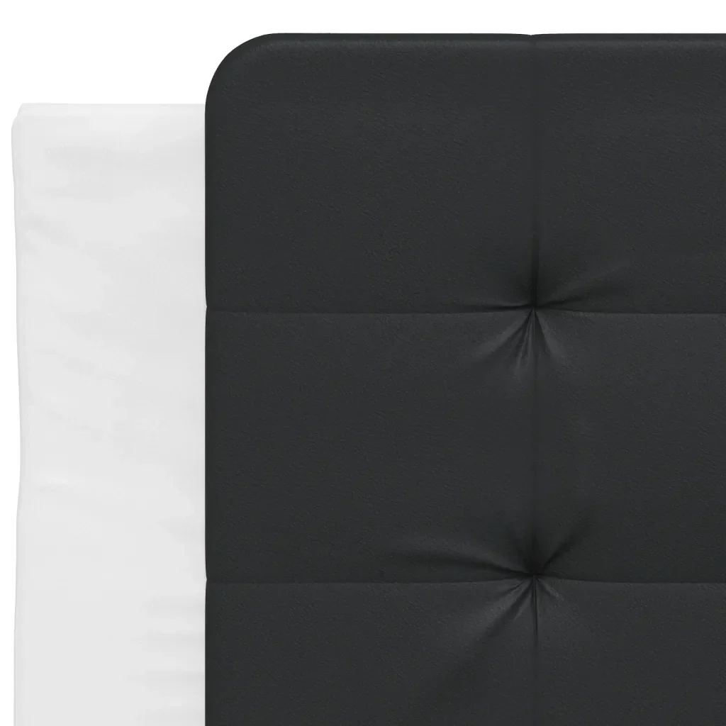Letto singolo | Letto per adulti | Giroletto senza Materasso Zadar Nero e Bianco 80x200 cm in Similpelle - Image 7