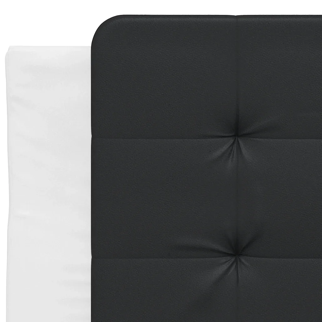 Letto singolo | Letto per adulti | Giroletto senza Materasso Zadar Nero e Bianco 90x190 cm in Similpelle - Image 10