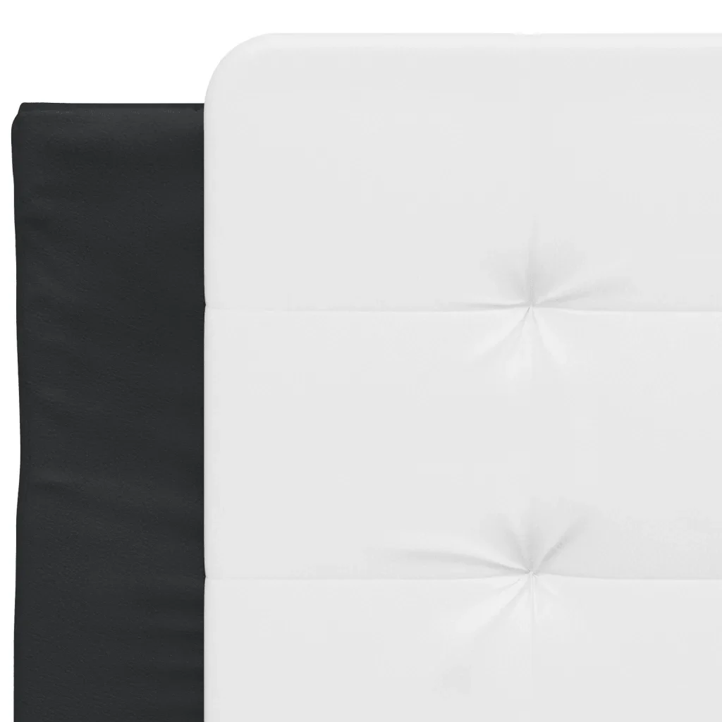 Letto singolo | Letto per adulti | Giroletto senza Materasso Zadar Nero e Bianco 90x200 cm in Similpelle - Image 7