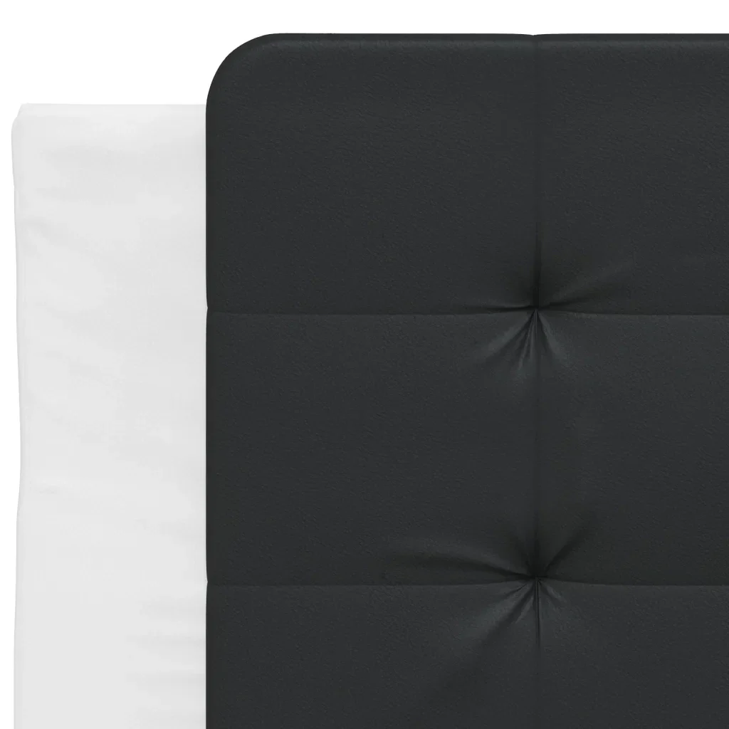 Letto singolo | Letto per adulti | Giroletto senza Materasso Zadar Nero e Bianco 90x200 cm in Similpelle - Image 7