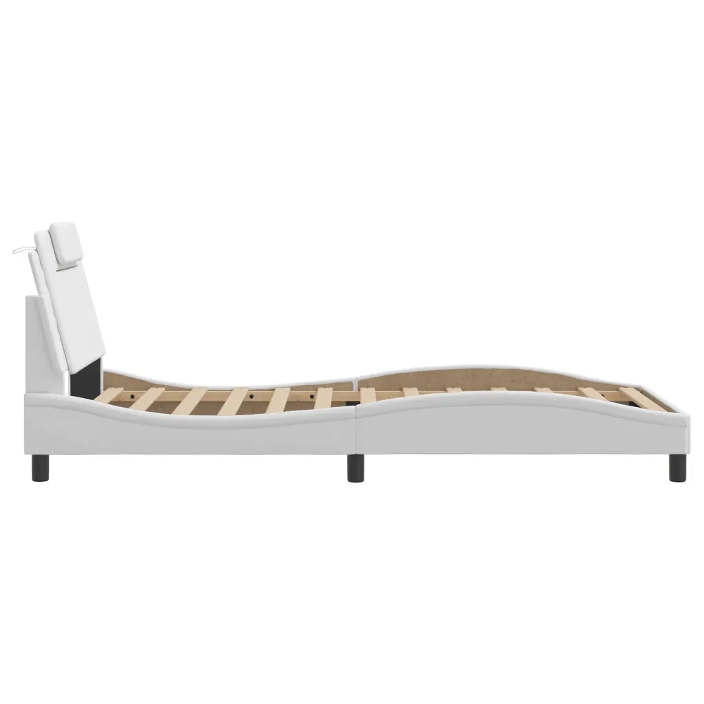 Letto singolo | Letto per adulti | Giroletto Viana con LED senza Materasso Bianco 100x200 cm - Image 9