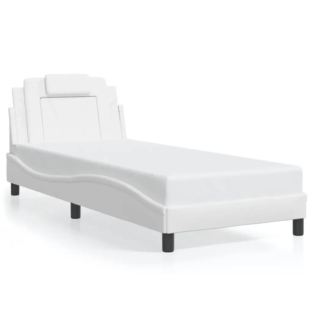 Letto singolo | Letto per adulti | Giroletto Viana con LED senza Materasso Bianco 80x200 cm - Image 5