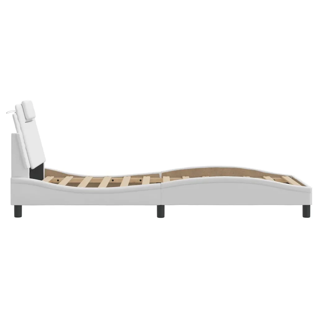 Letto singolo | Letto per adulti | Giroletto Viana con LED senza Materasso Bianco 80x200 cm - Image 9