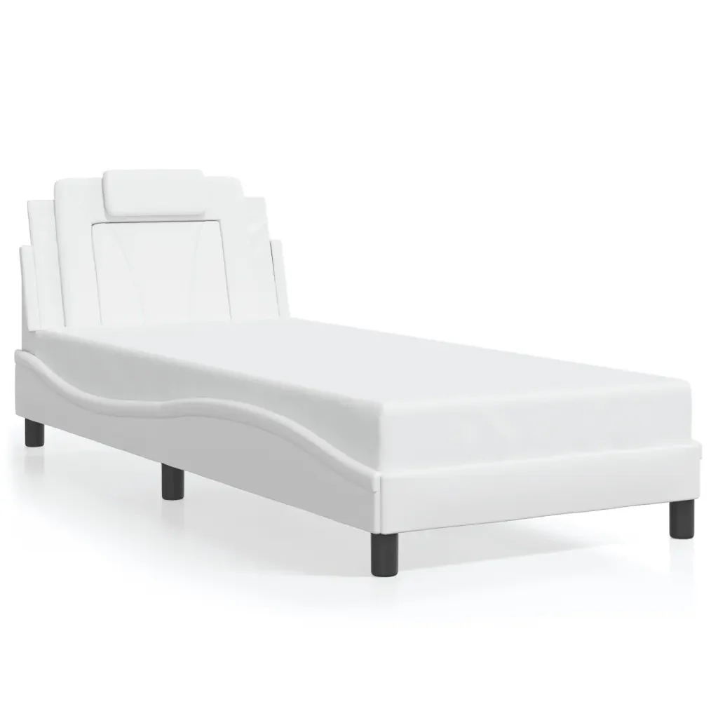 Letto singolo | Letto per adulti | Giroletto Viana con LED senza Materasso Bianco 90x190 cm - Image 5