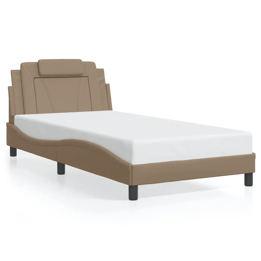 Letto singolo | Letto per adulti | Giroletto Viana con LED senza Materasso Cappuccino 100x200 cm - Image 5