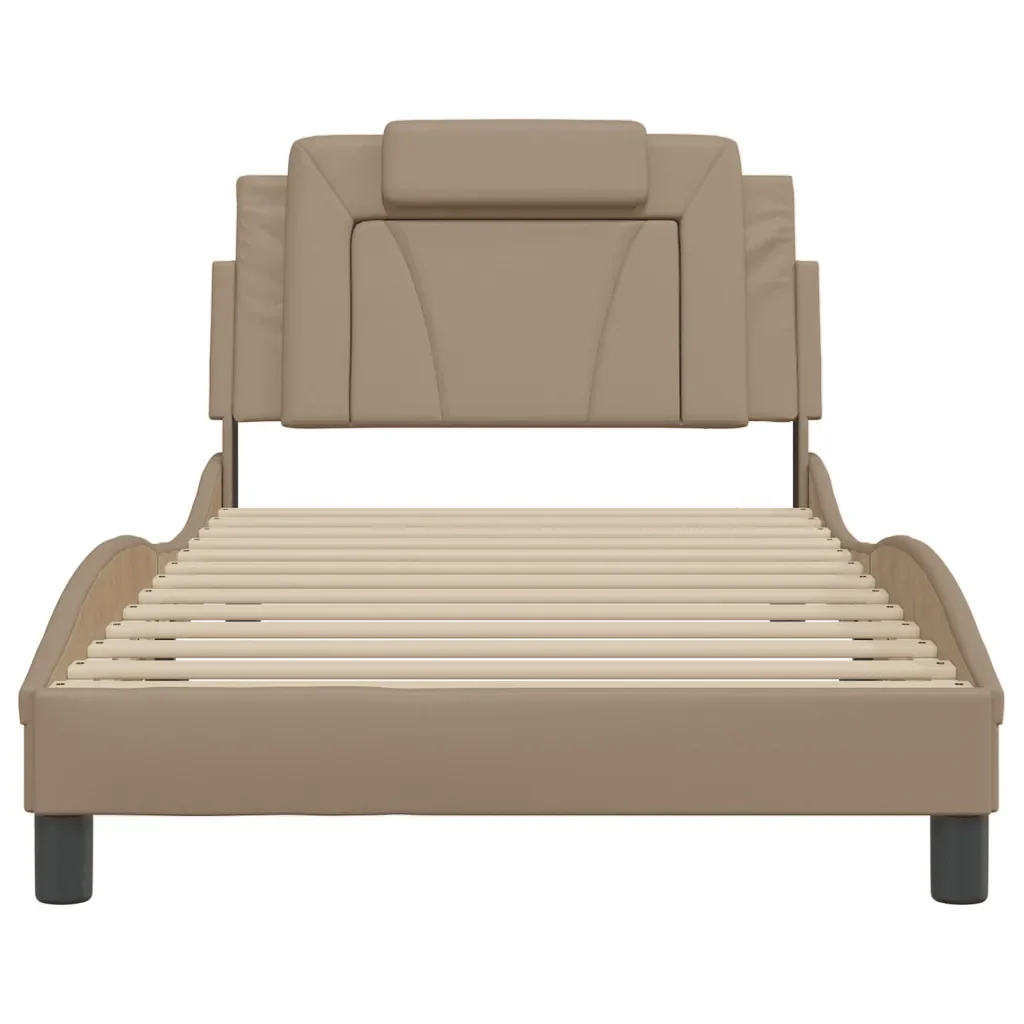 Letto singolo | Letto per adulti | Giroletto Viana con LED senza Materasso Cappuccino 100x200 cm - Image 6